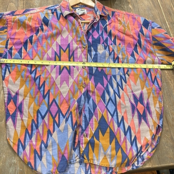 Vintage 90’s Button Down Shirt Aztec Print - Picture 9 of 13